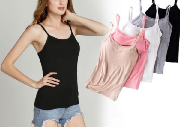 Solid Adjustable Strap Tank Tops Camisole Breathable Cotton Crop Top