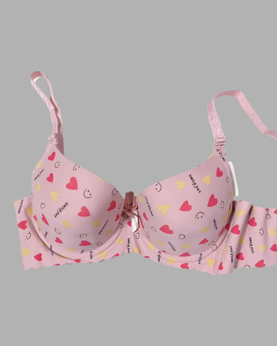 Seacrt  pushup heart print padded bra