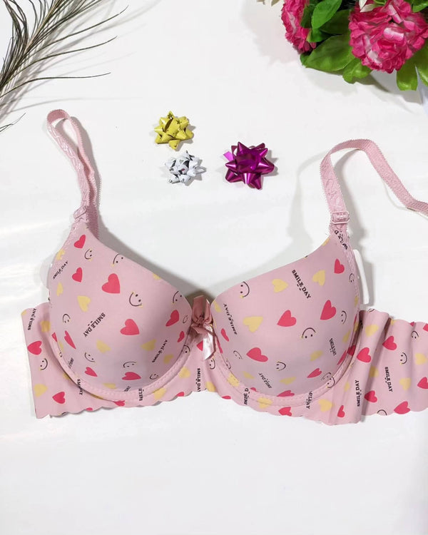 Seacrt  pushup heart print padded bra