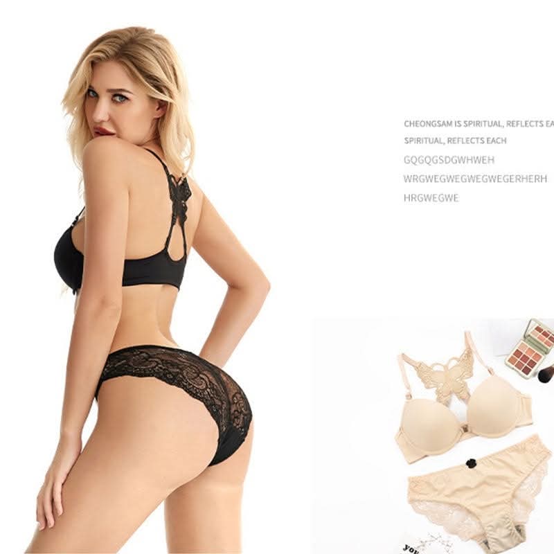 Push Up Bra Front Closure Butterfly  Back set