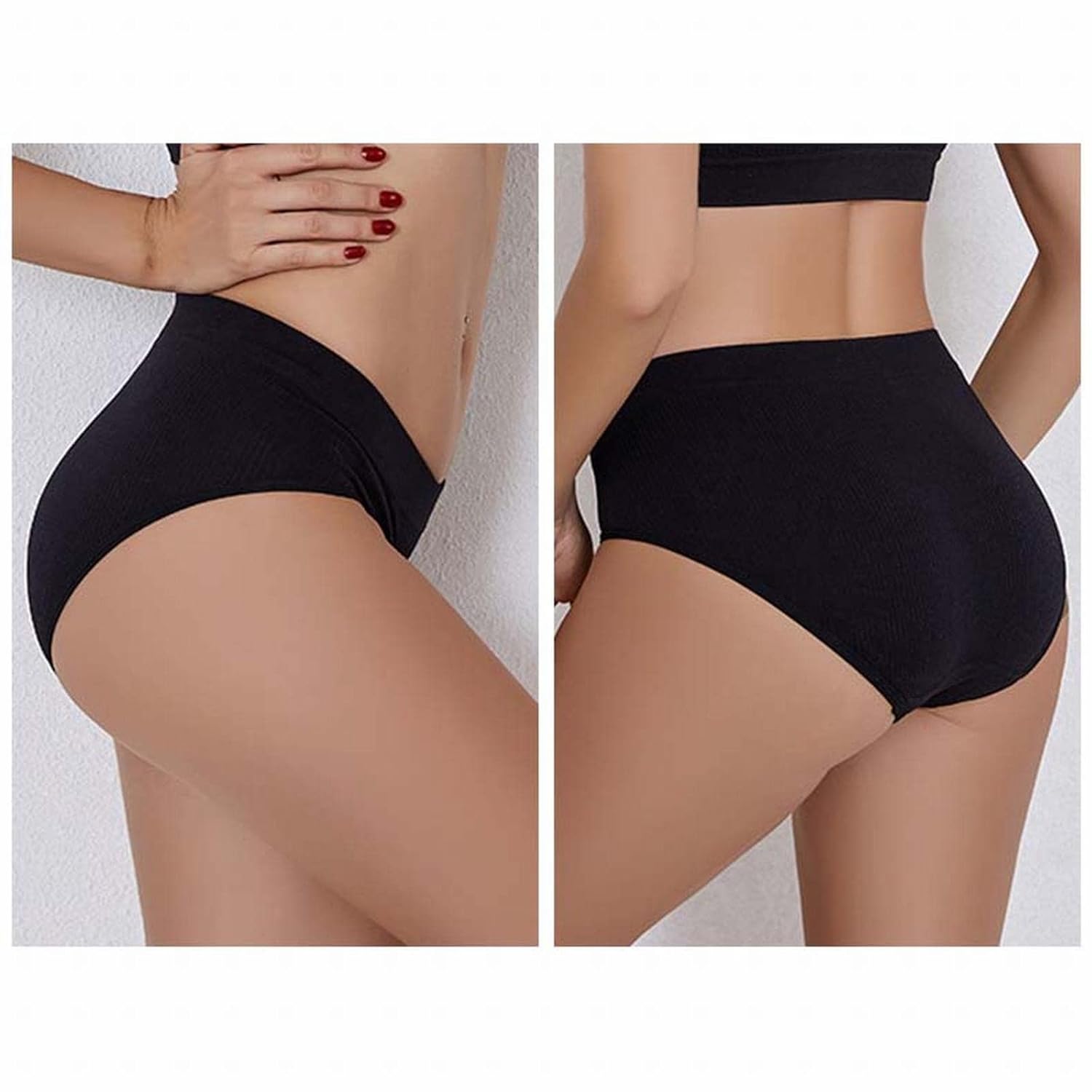 Pack of 3  Women's Briefs Briefs Trendy Ribbed Bikini Set Plus Underwear