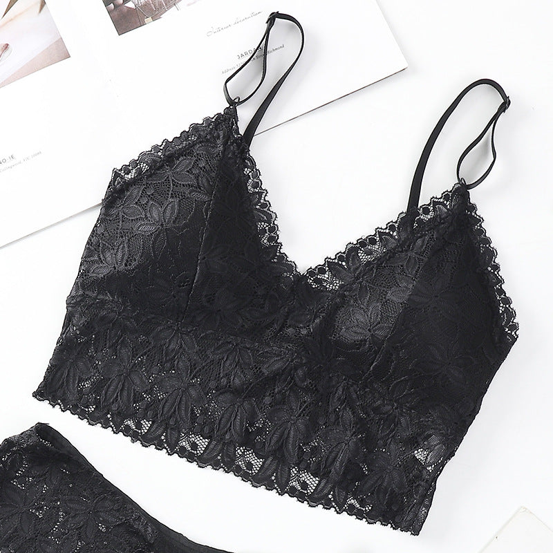 V shape lace bra panty sent