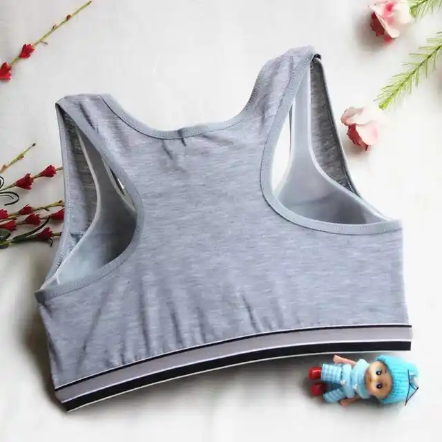 Pack of 3 Girls Teenage Comfy Cotton Bra Teens Sports Vest Tops One Size