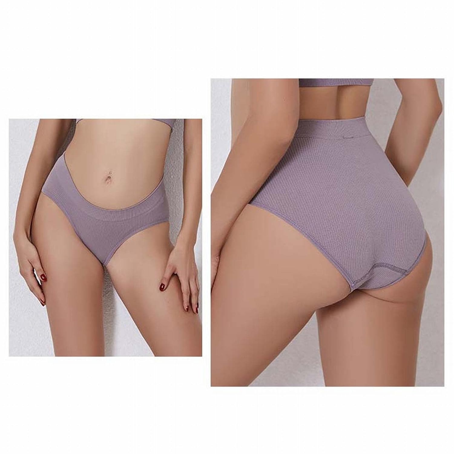 Pack of 3  Women's Briefs Briefs Trendy Ribbed Bikini Set Plus Underwear