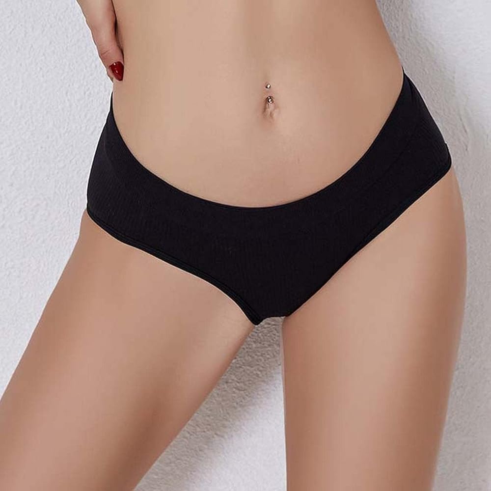 Pack of 3  Women's Briefs Briefs Trendy Ribbed Bikini Set Plus Underwear