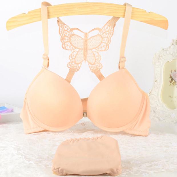 Front Open Beauty Back Butterfly Lace Bra