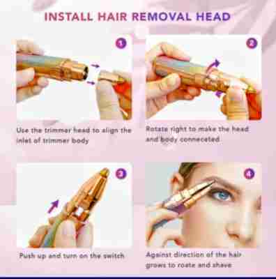 2 in 1 Facial Hair Remover Eyebrow Trimmer Rechargeable