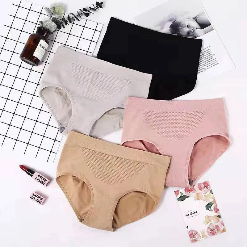 3Pcs/lot Women Mid Waist Cotton Crotch Briefs Comfortable Panties