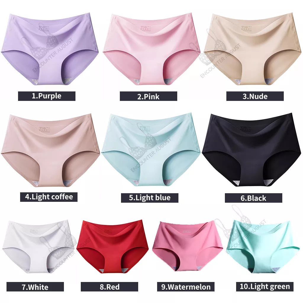 Premium Quality Seamless Ice Silk Panties pack of 3