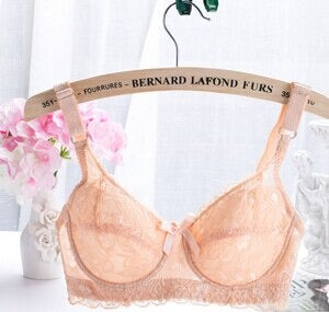 Push Up Bra Ultra Thin Lace Bra Hollow Floral Adjustable Bras