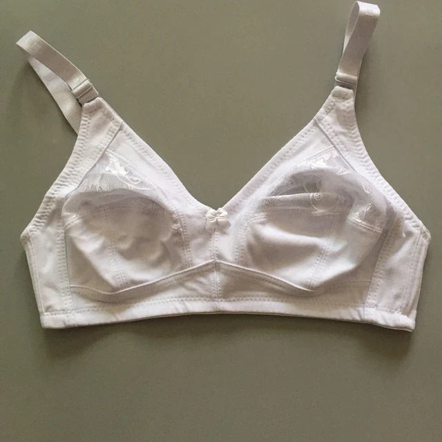 Half lace cotton bra