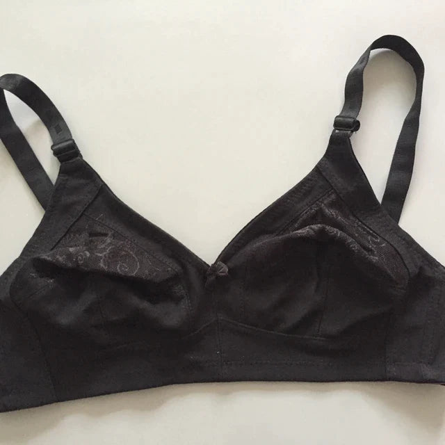 Half lace cotton bra