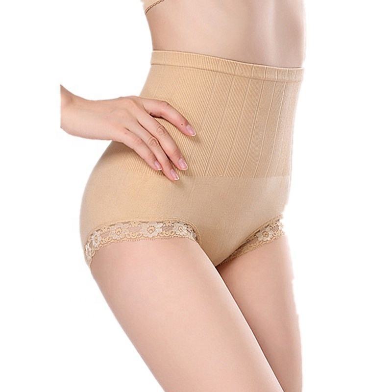 Pack of 2 High Waist Shaper Panties Women Elastic Lace Underwear