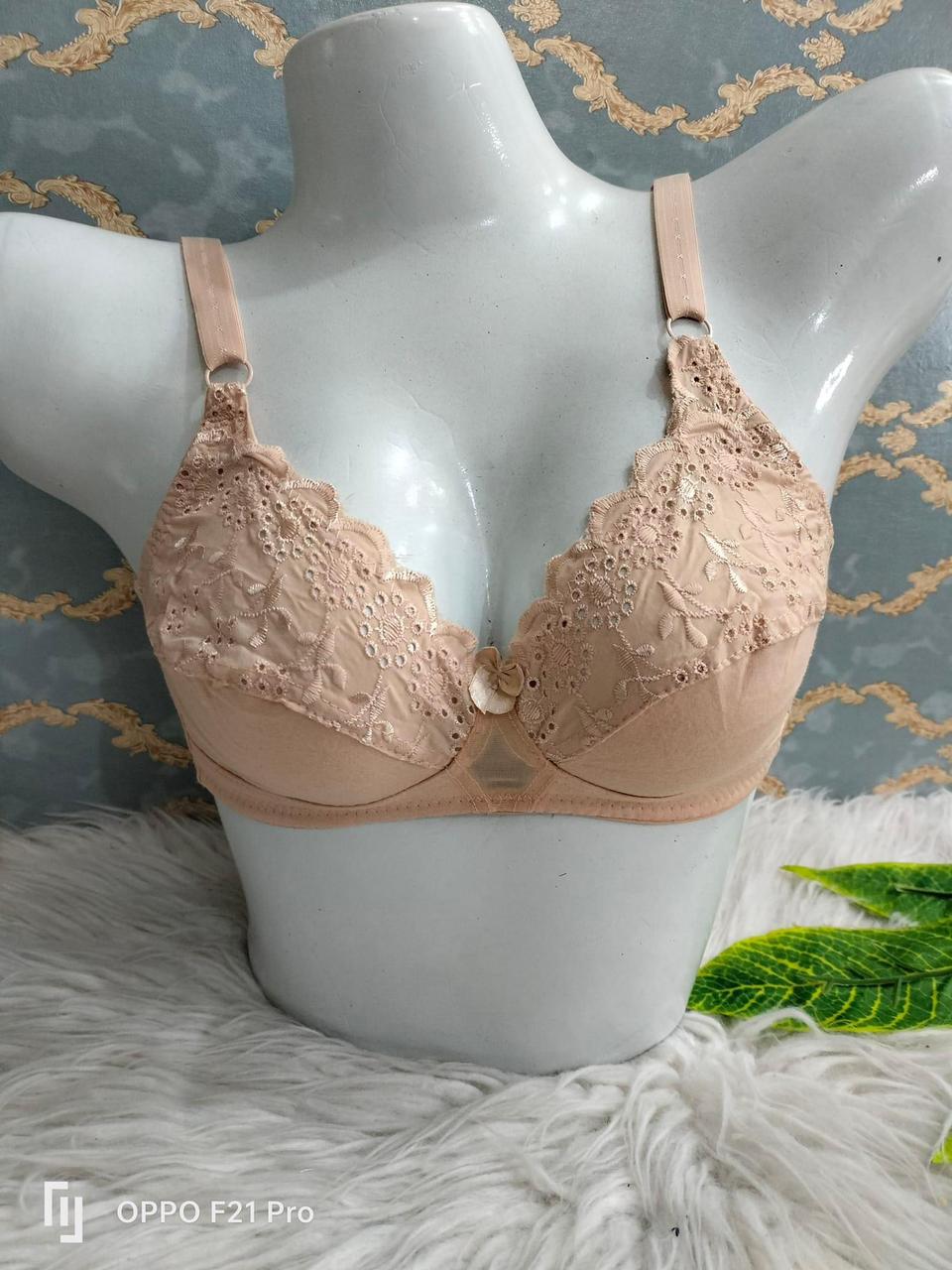 Cotton lace bra