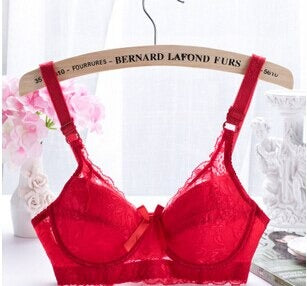 Push Up Bra Ultra Thin Lace Bra Hollow Floral Adjustable Bras