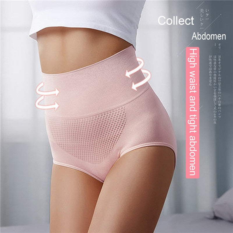 Pack Of 3 High Waist Panties Postpartum Panties Seamless Warm Underwear Graphene Panties Women Hip Lifting Body Shaper