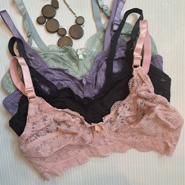 Lace cotton bra