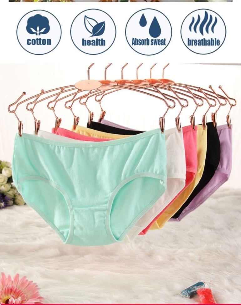 Pack of 4 New Cotton Women Panties Low Waist Comfortable Underwear