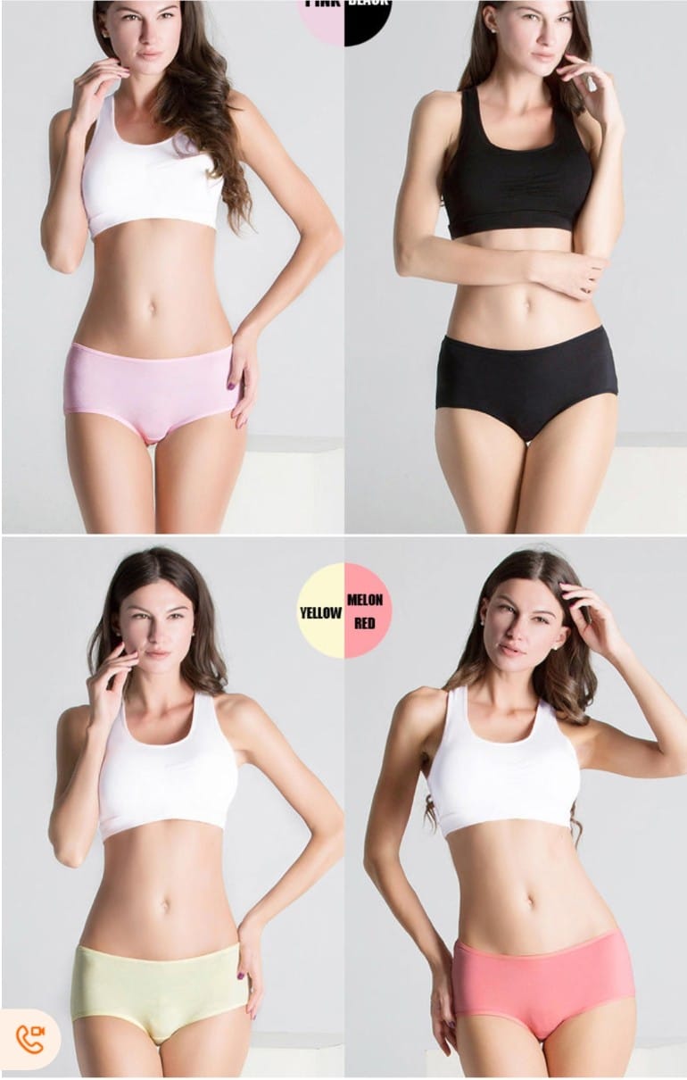 Pack of 4 New Cotton Women Panties Low Waist Comfortable Underwear