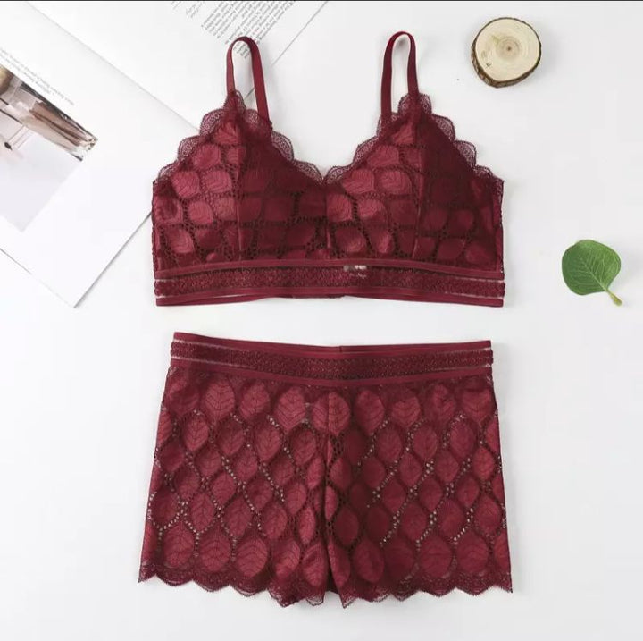 Leaf print  top set