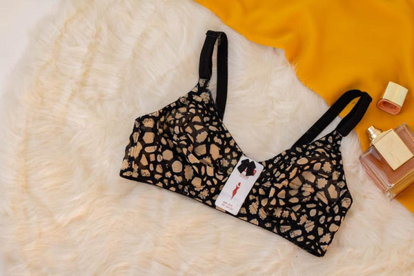 Cheetah print net bra